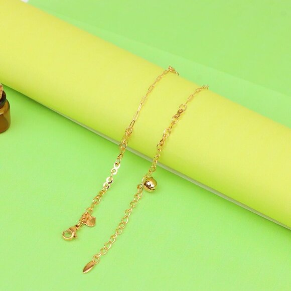 "Charming Rose Gold Anklet with Star & Circle Charms, XPAL1072 - Picture 7 of 12
